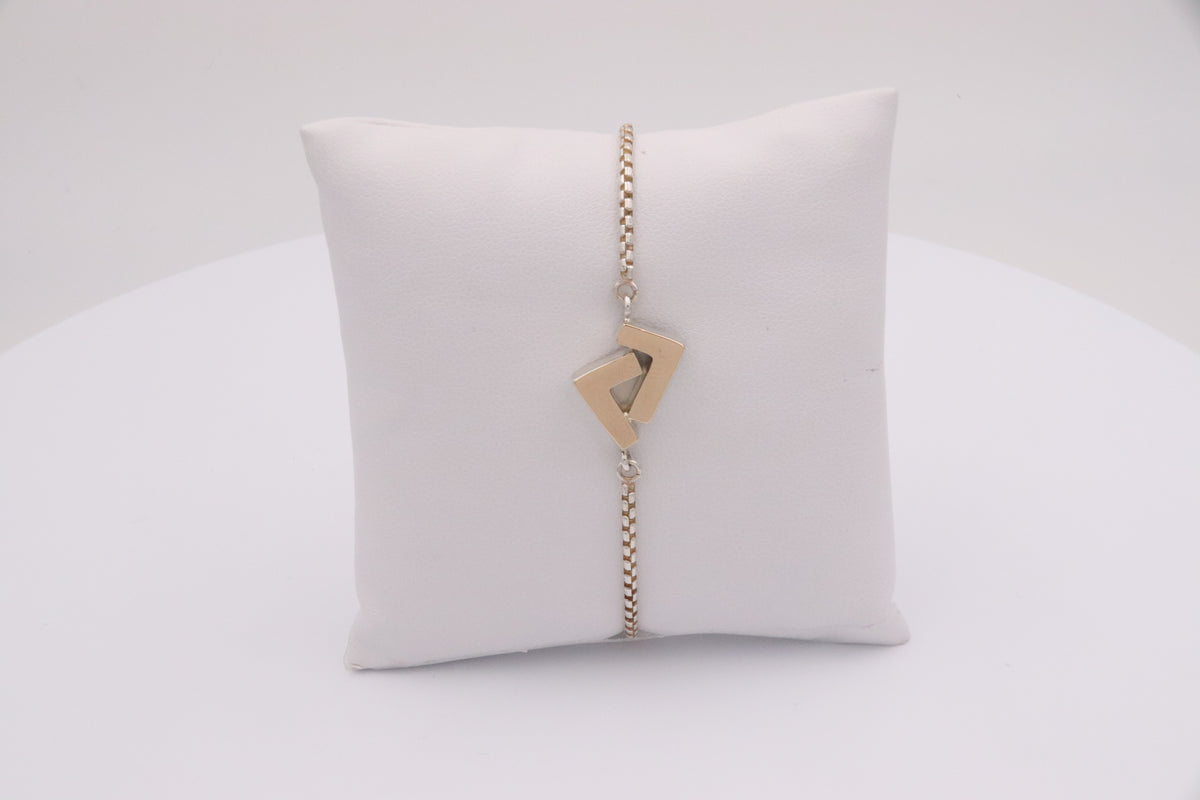 925 Silver/14k Gold-Tone adjustable bracelet