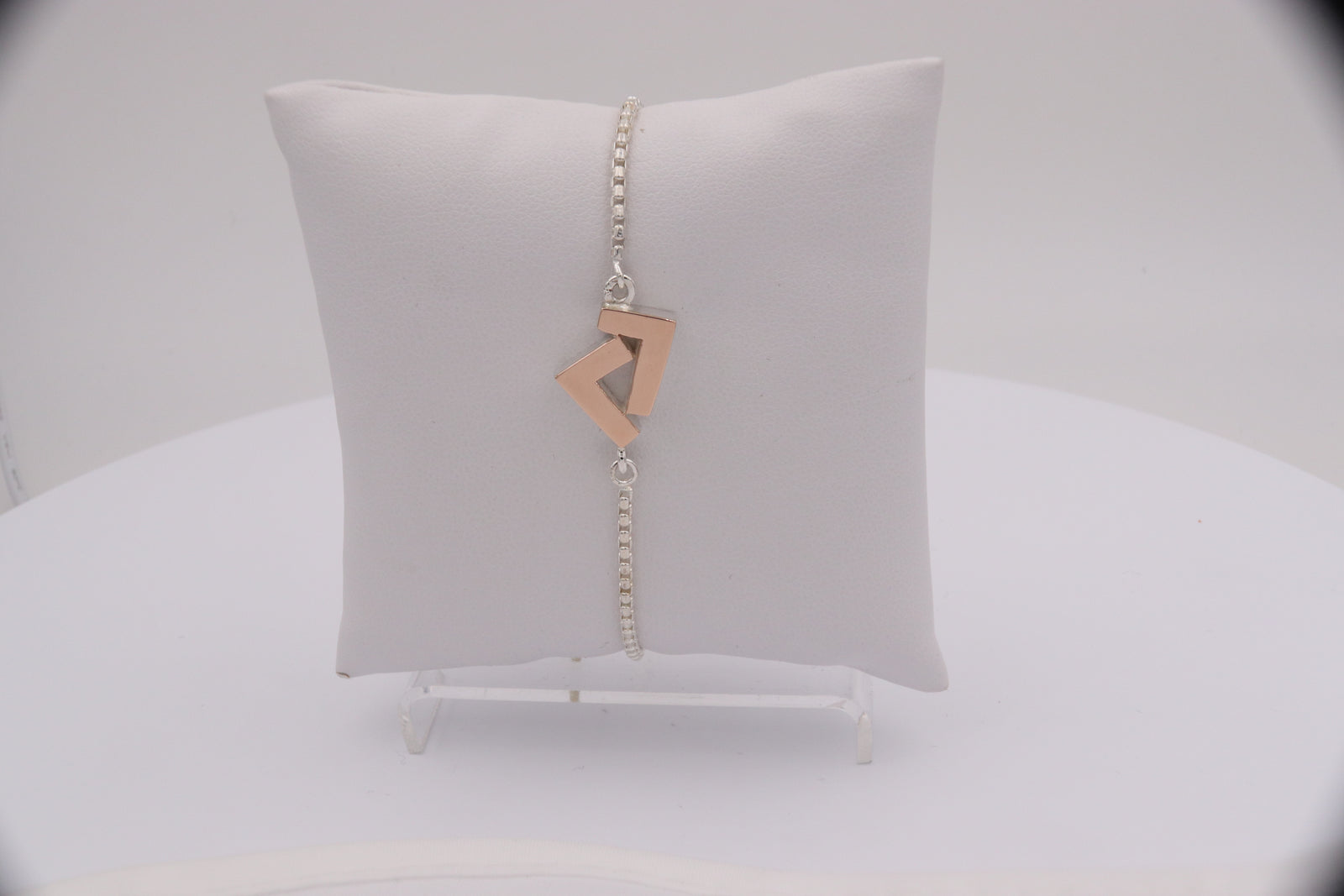 925 Silver/14k Rose Gold adjustable bracelet