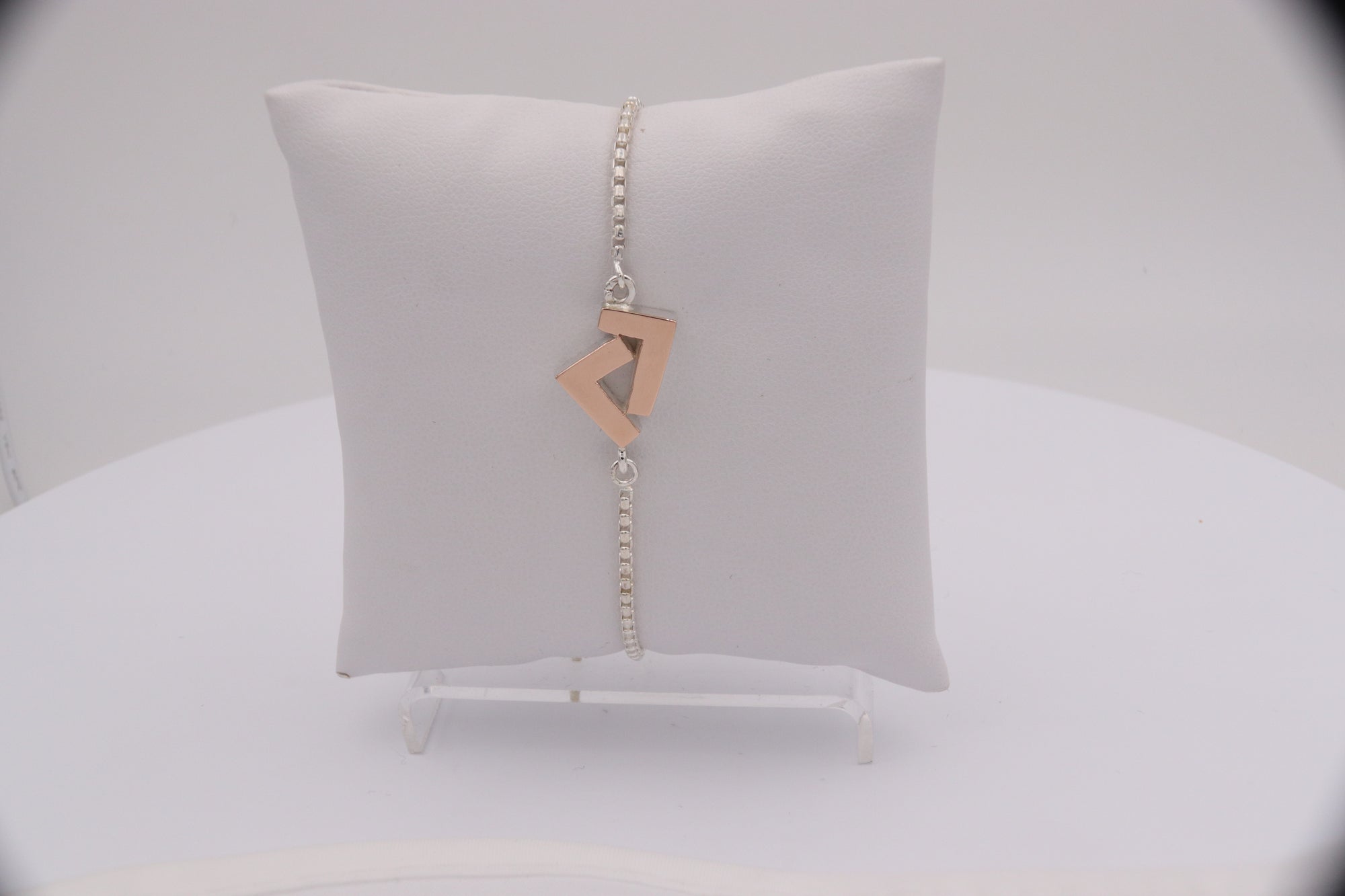 925 Silver/14k Rose Gold adjustable bracelet