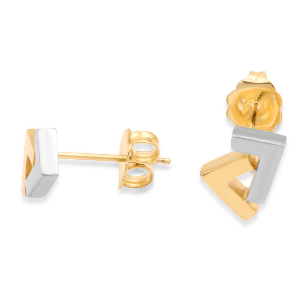 14k Gold 2-tone seven stud earrings