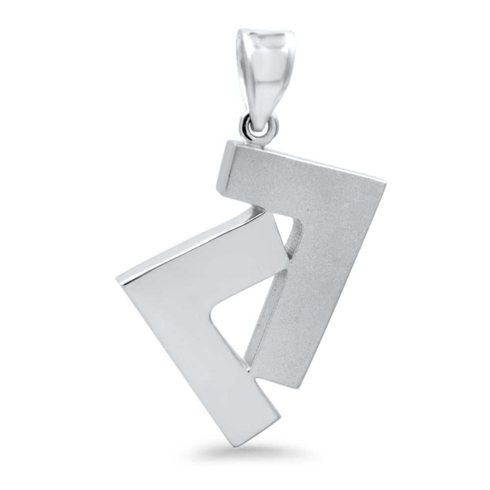 14K White Gold Seven pendant