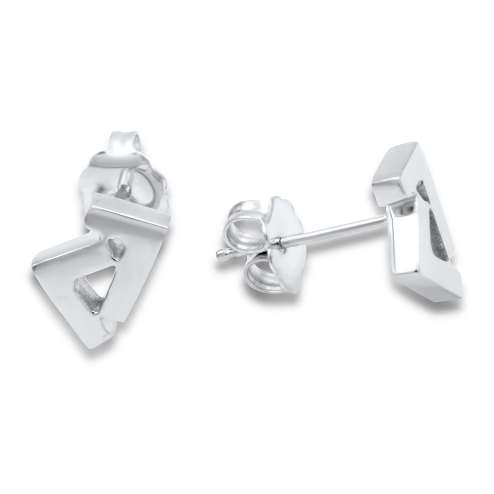 14k White Gold Seven stud earrings
