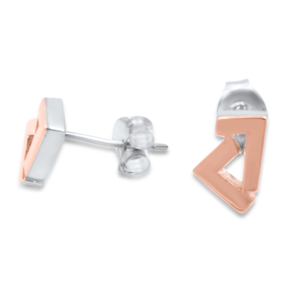 925 Silver/14k Rose gold seven stud earrings