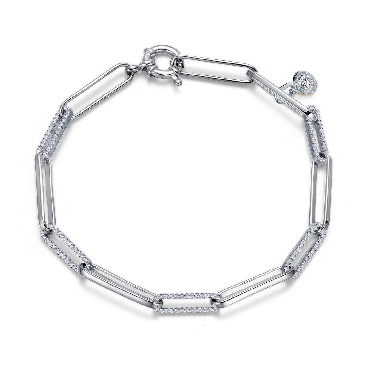 1.65 CTW 2-Tone Paperclip Bracelet