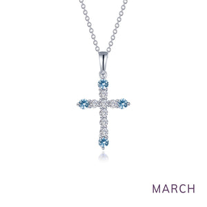 January Birthstone Cross Necklace