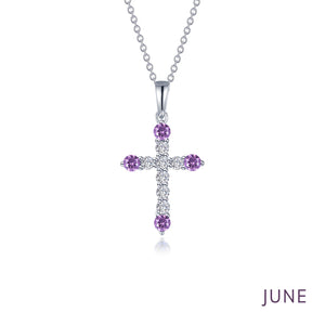 January Birthstone Cross Necklace