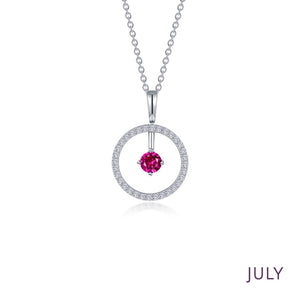 September Birthstone Reversible Open Circle Necklace