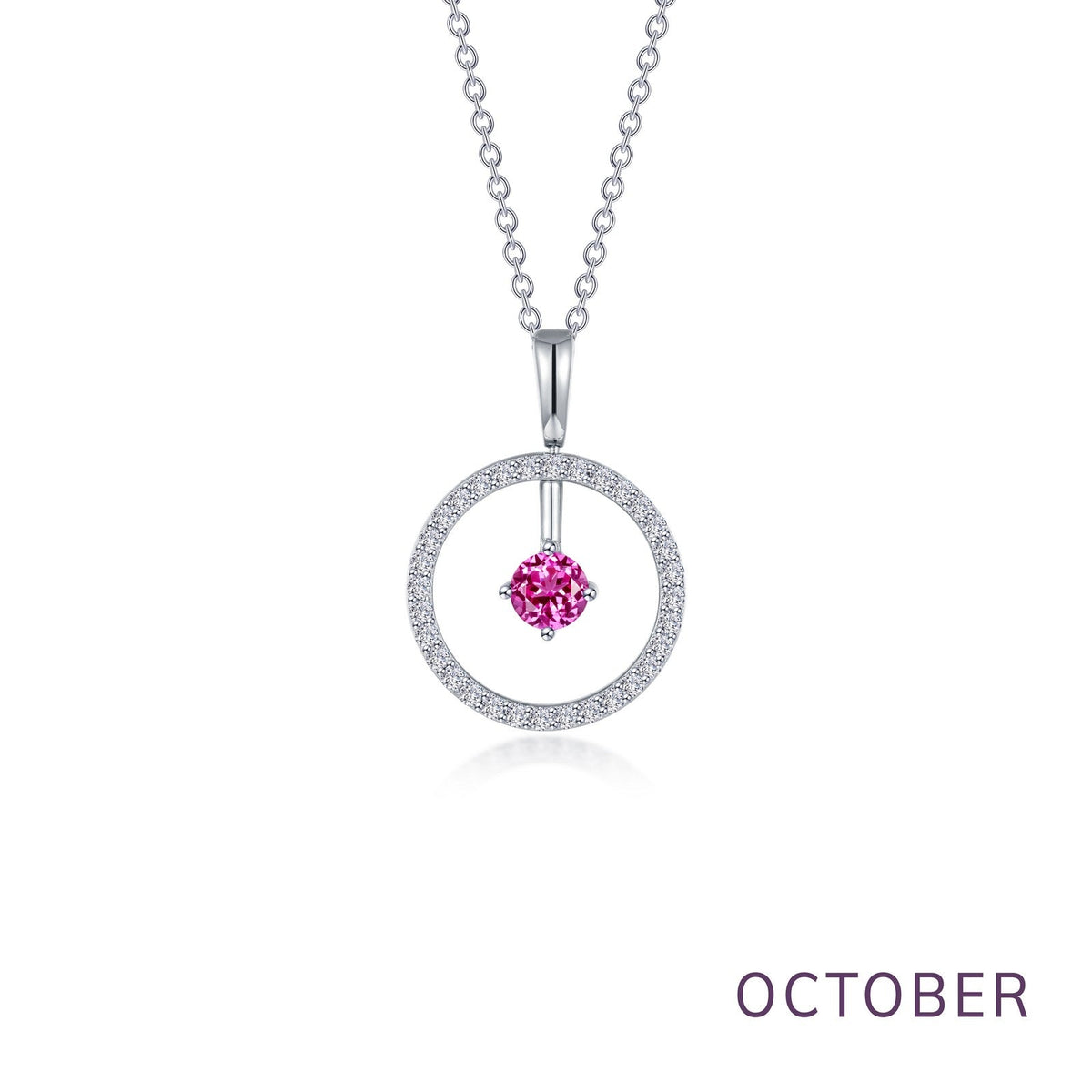 August Birthstone Reversible Open Circle Necklace