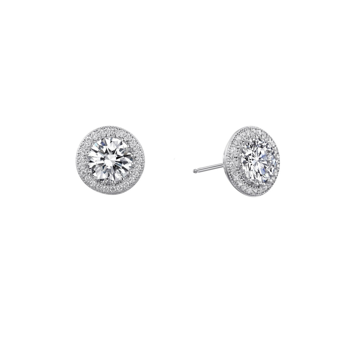3.08 CTW Halo Stud Earrings