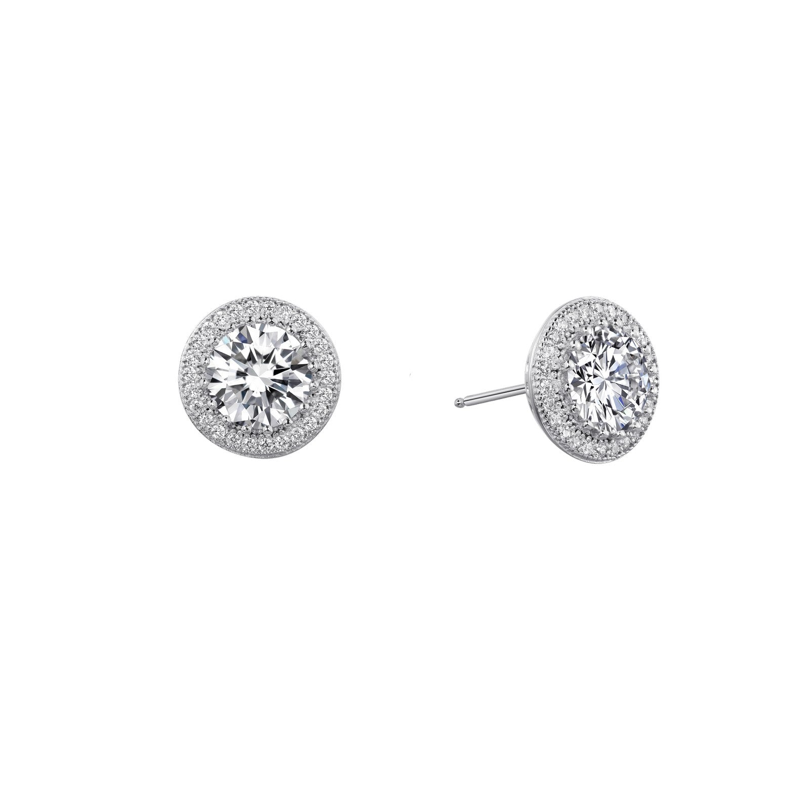3.08 CTW Halo Stud Earrings