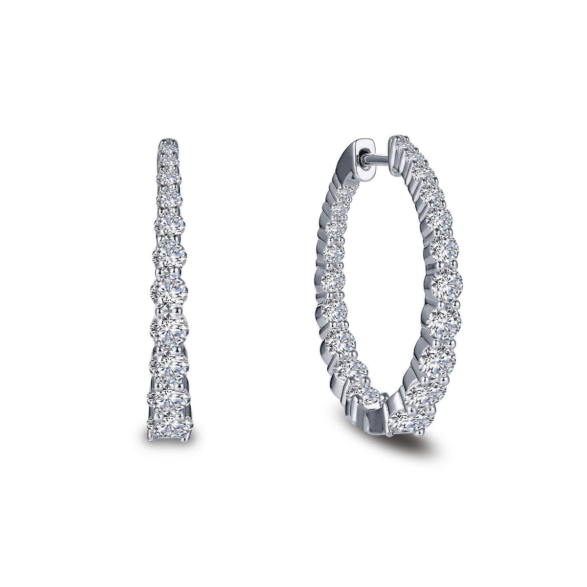 38 mm CTW Hoop Earrings