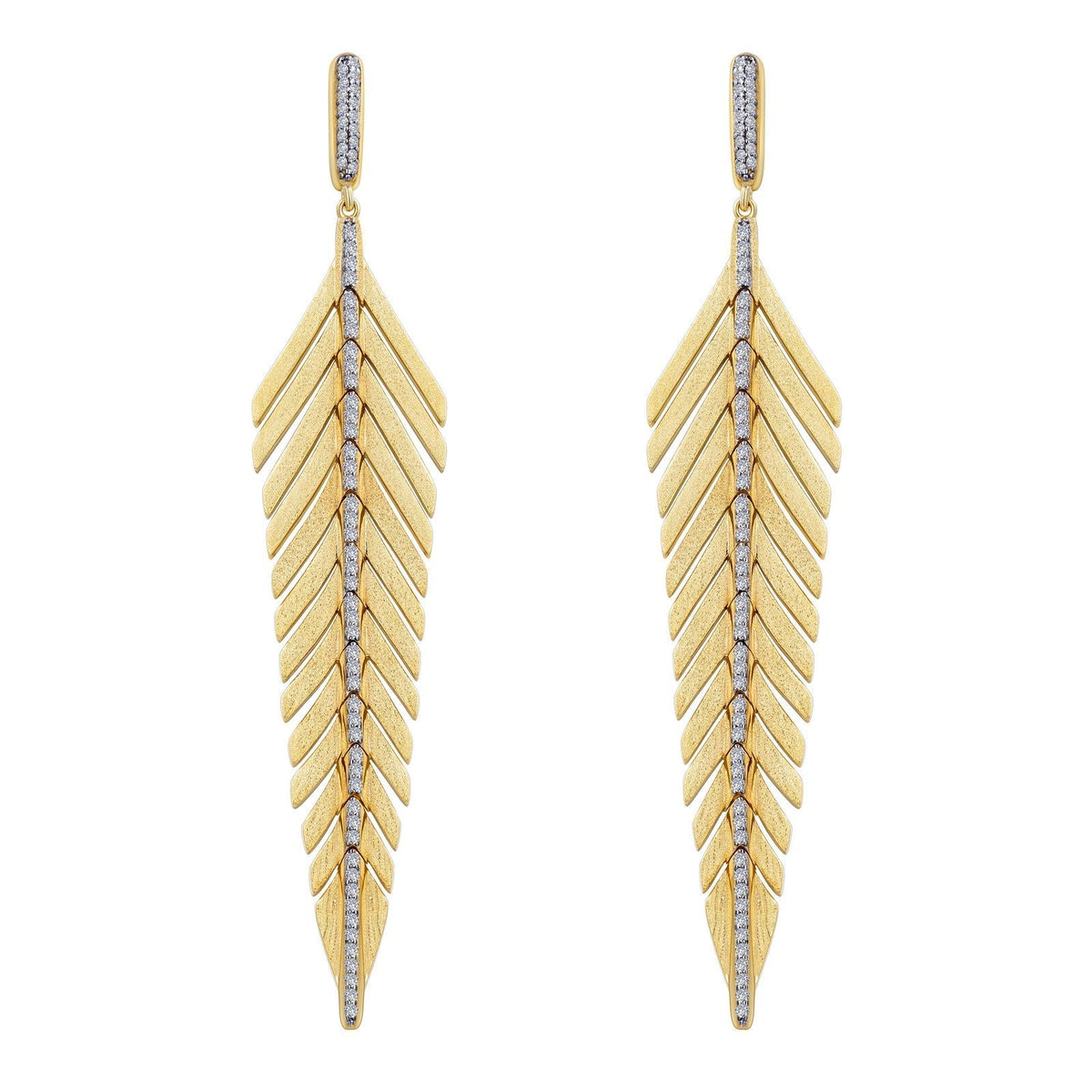 Elegant Feather Drop Earrings