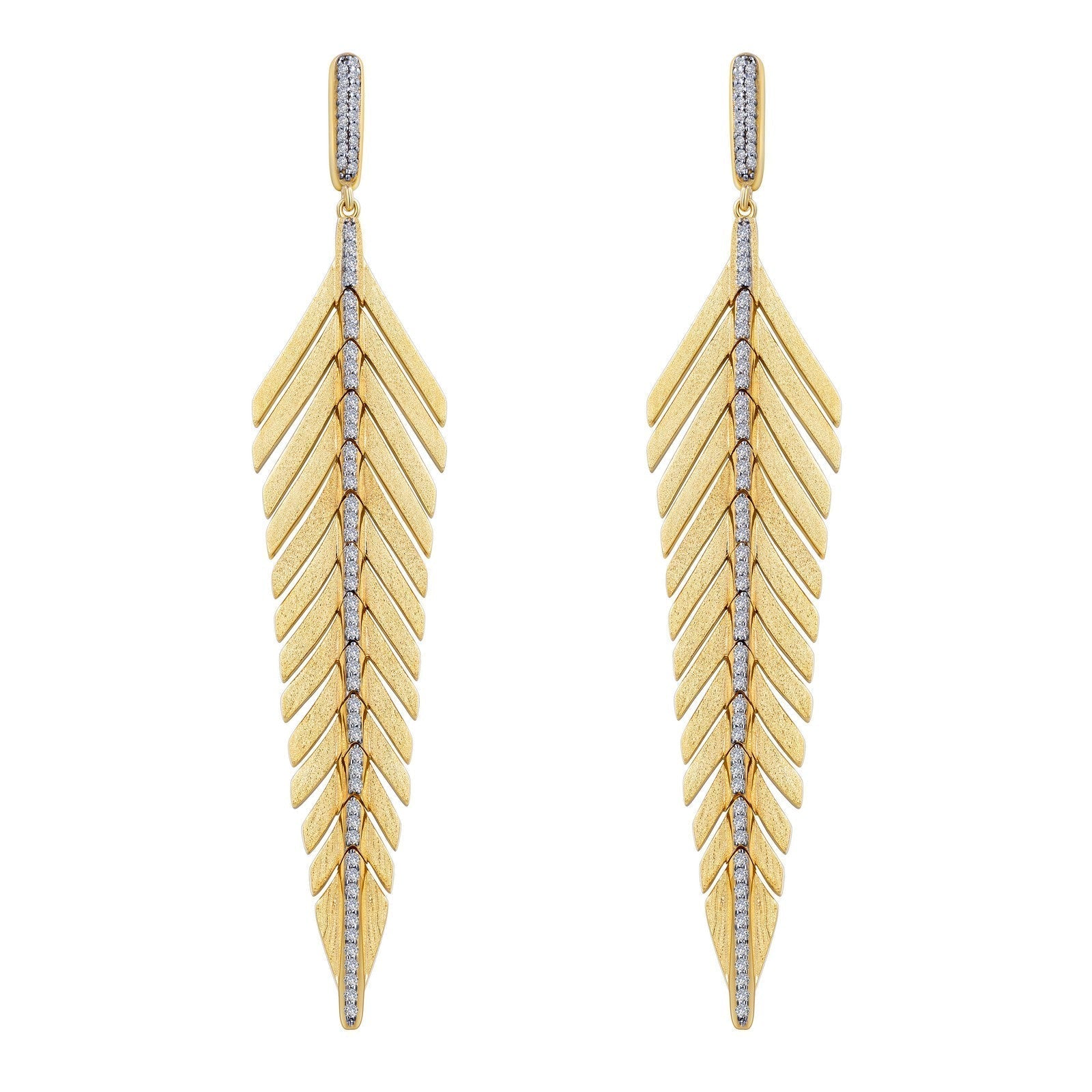 Elegant Feather Drop Earrings