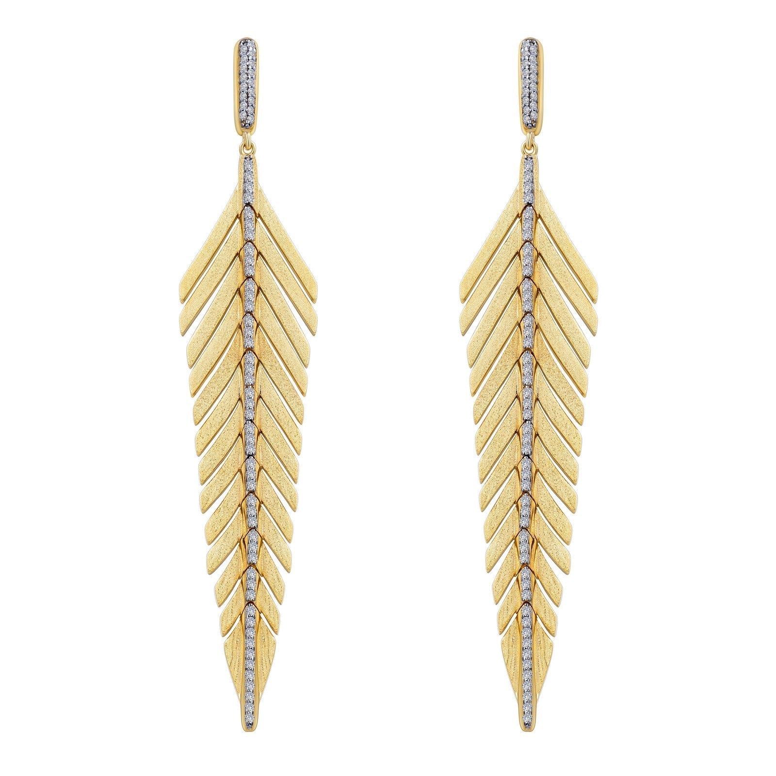 Elegant Feather Drop Earrings