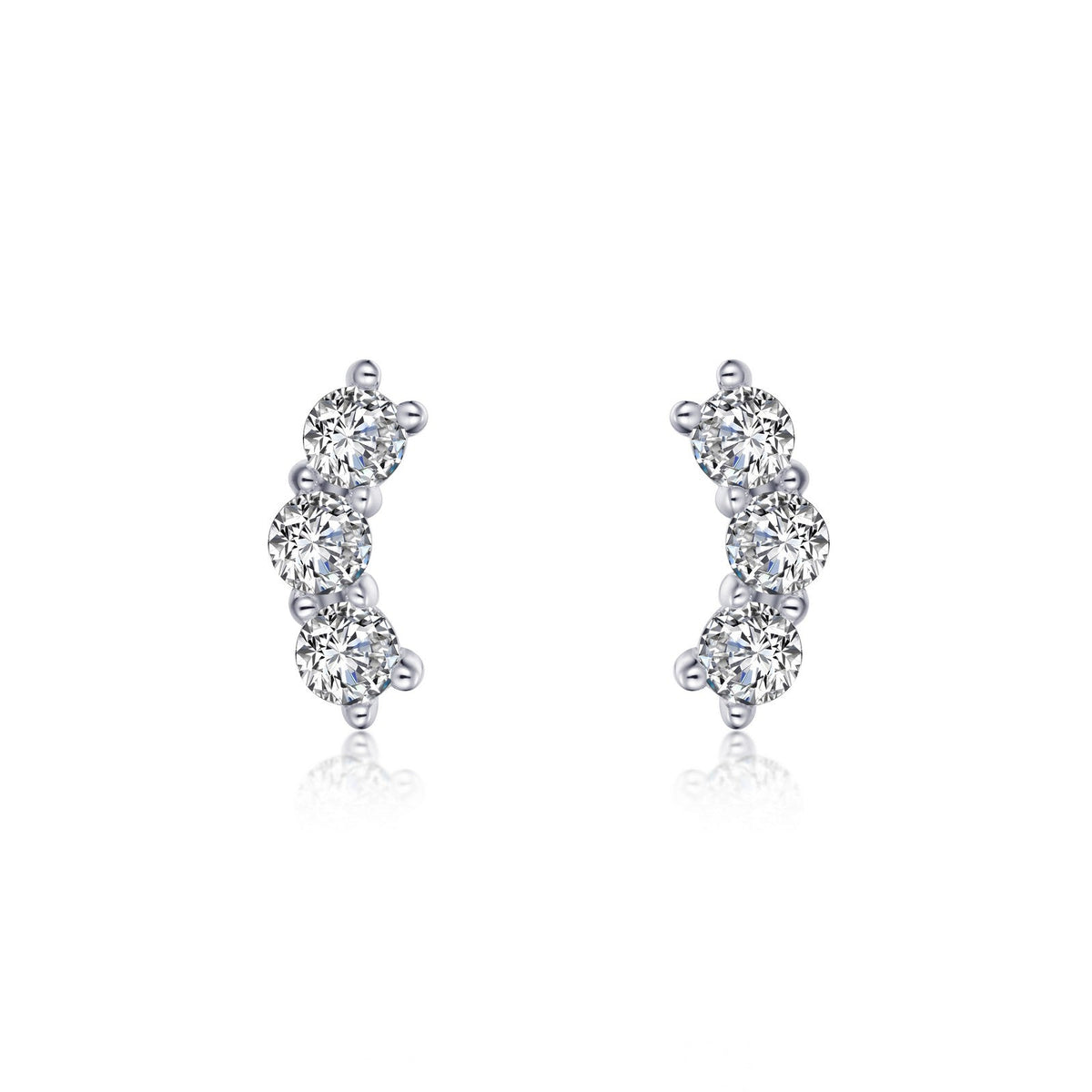 3-Stone Stud Earrings