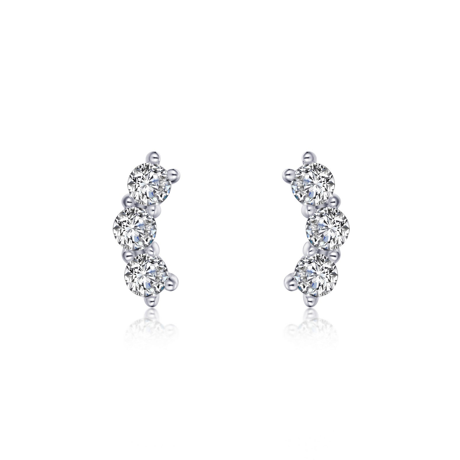 3-Stone Stud Earrings
