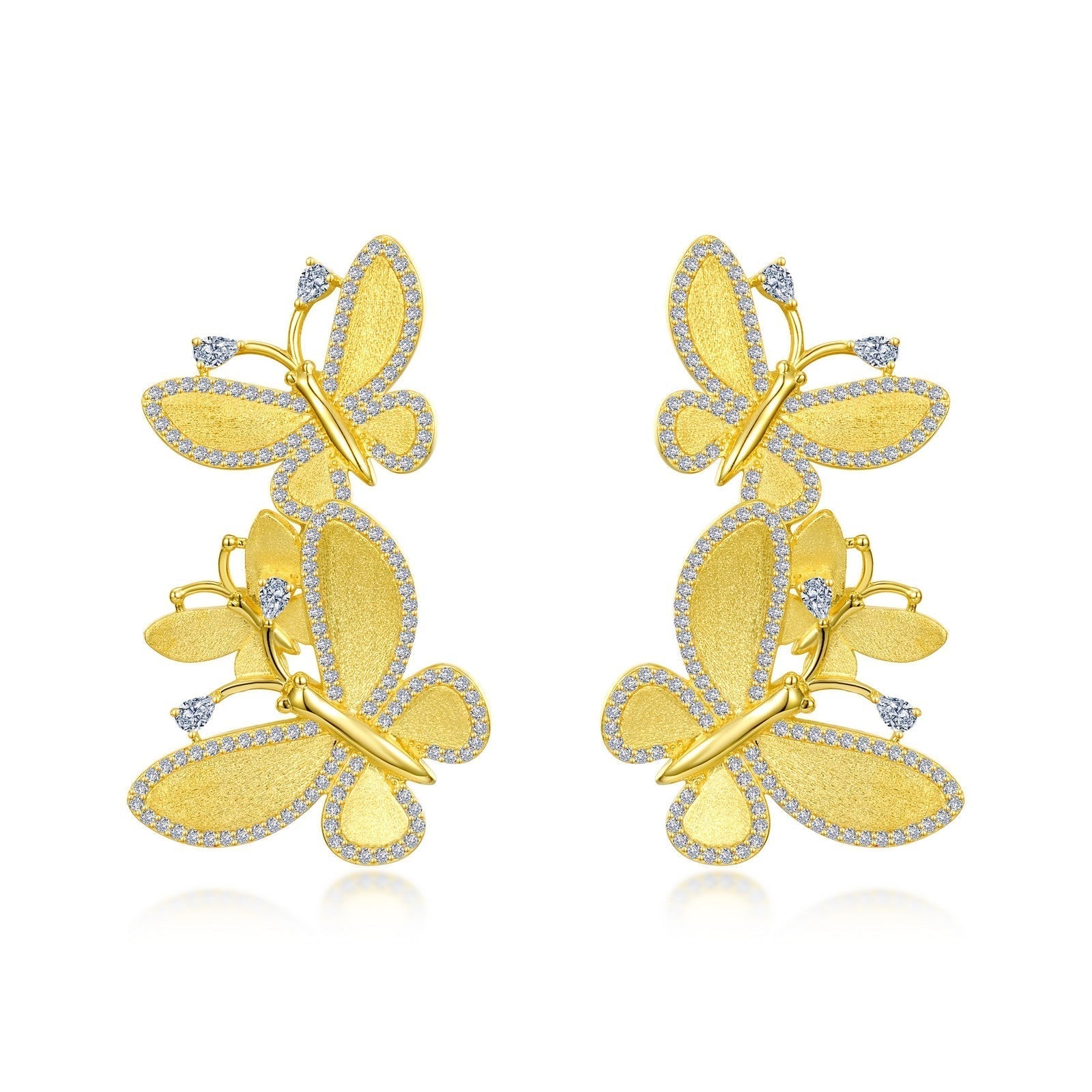 Butterfly Cluster Drop Earrings