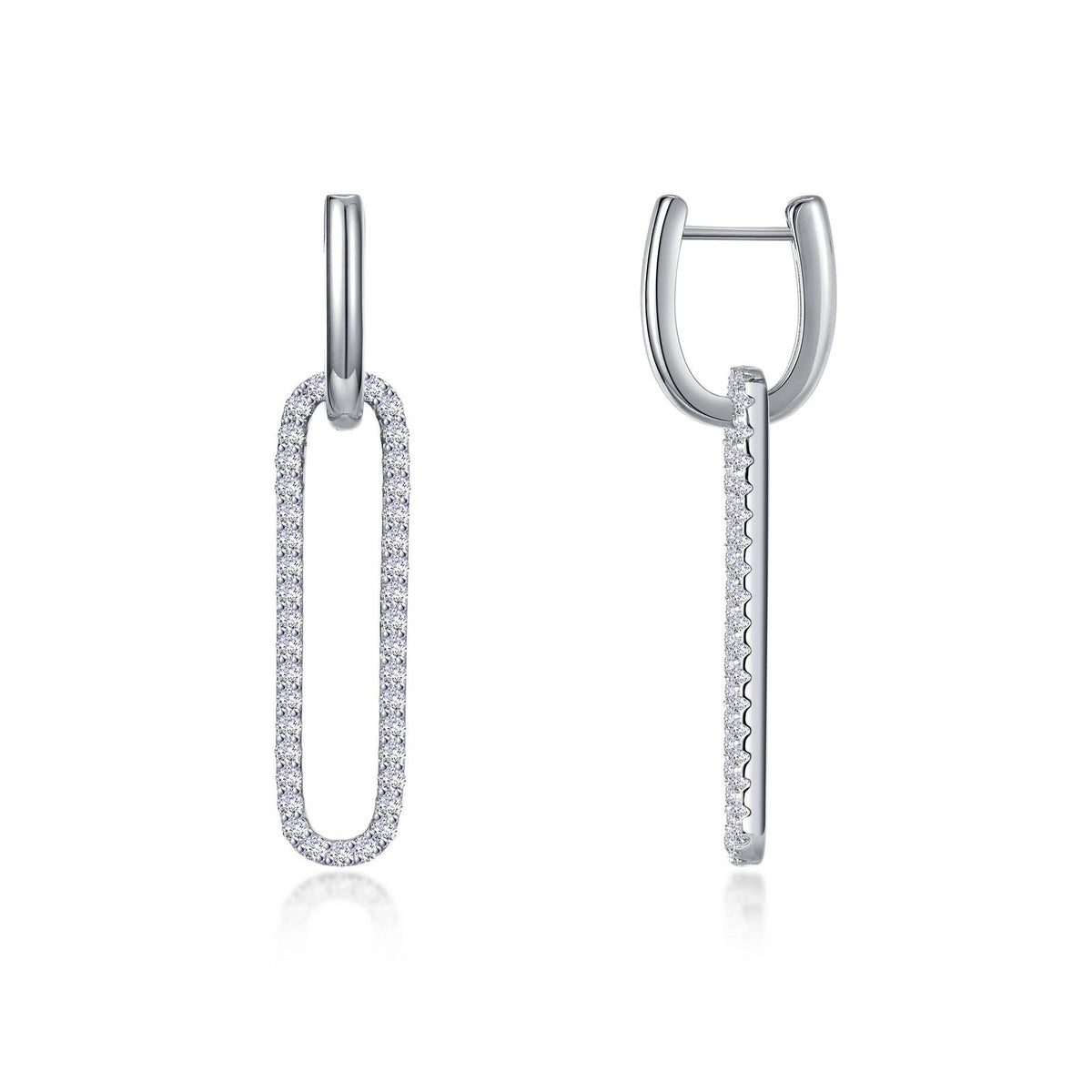 2-Tone Paperclip Drop Earrings