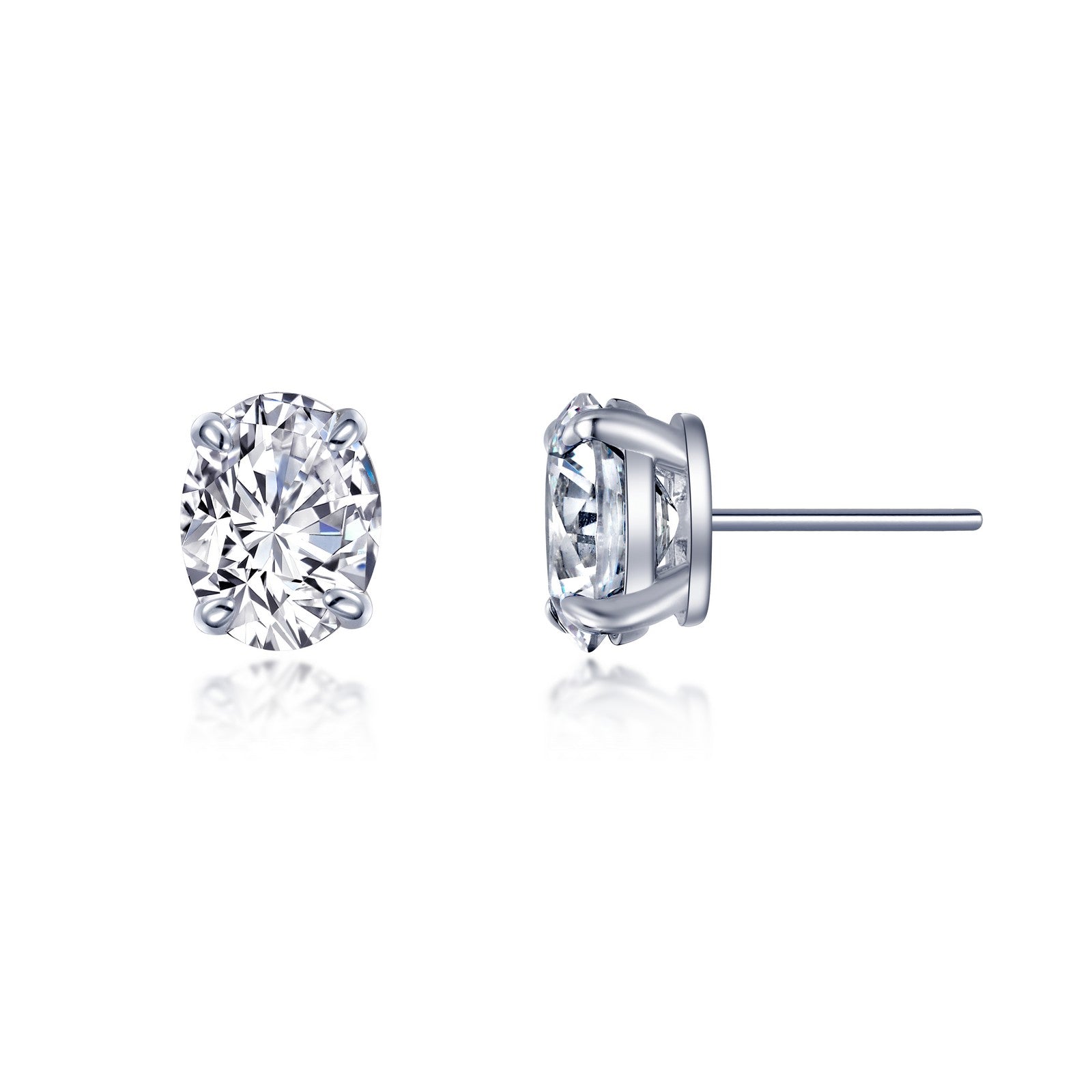 4 CTW Oval Solitaire Stud Earrings