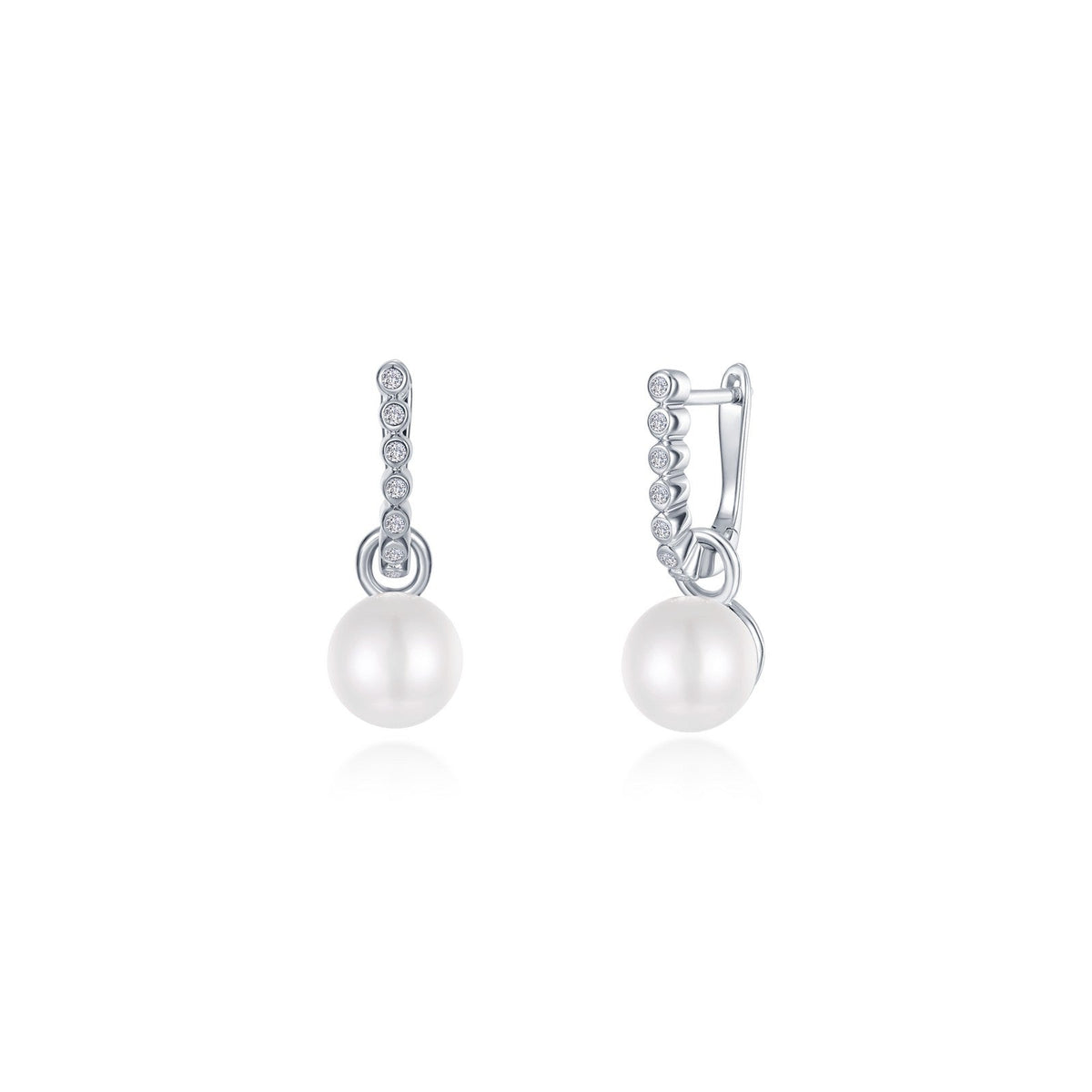 Cultured Freshwater Pearl Charm Huggie Earrings
