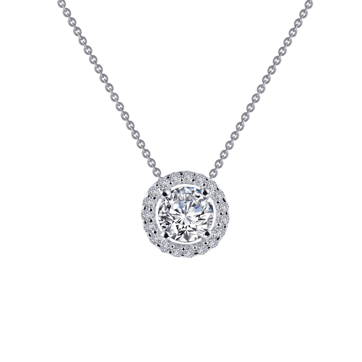 0.62 CTW Round Halo Necklace