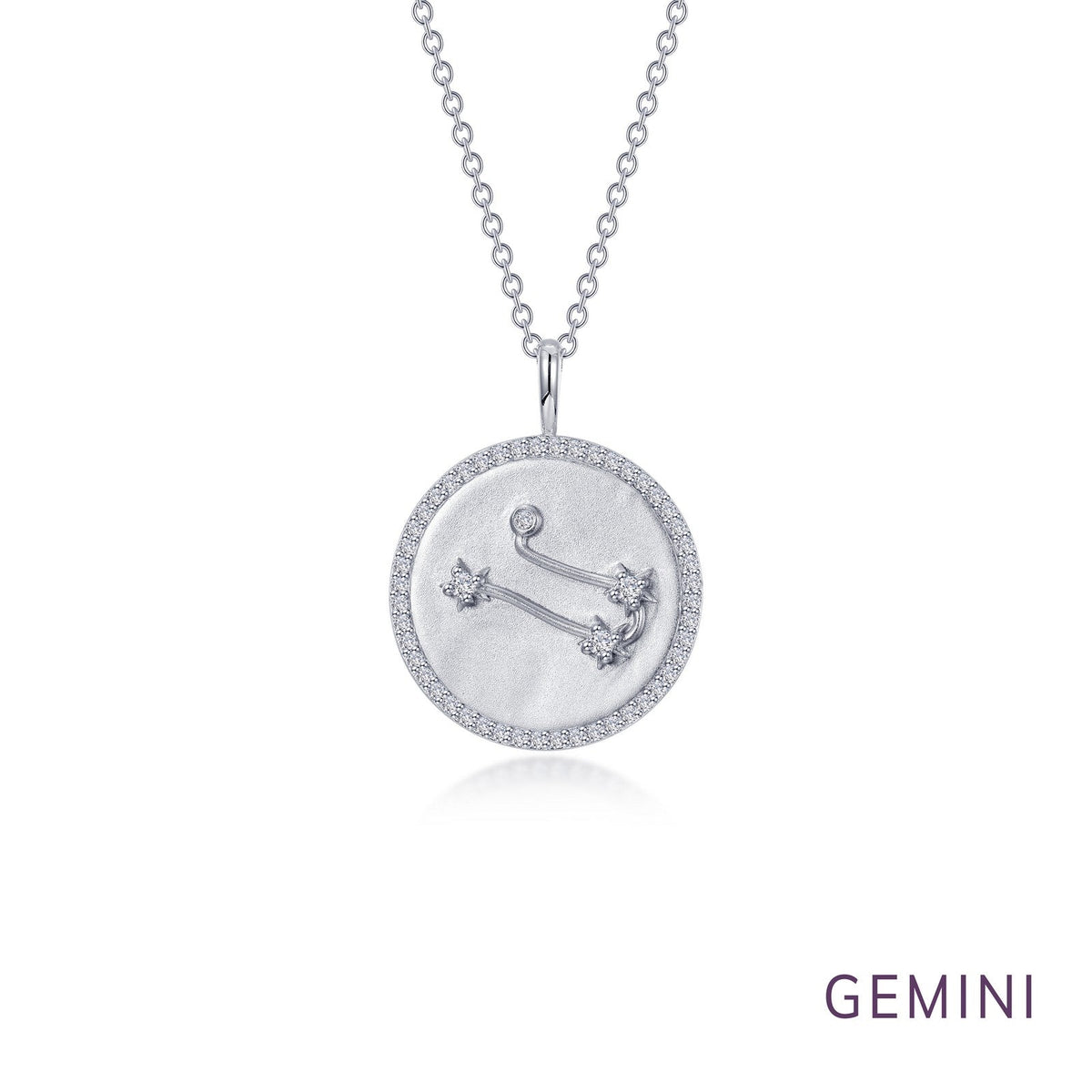 Zodiac Constellation Coin Necklace, Aquarius