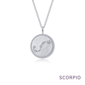 Zodiac Constellation Coin Necklace, Pisces