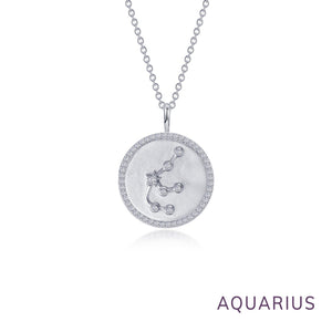 Zodiac Constellation Coin Necklace, Gemini
