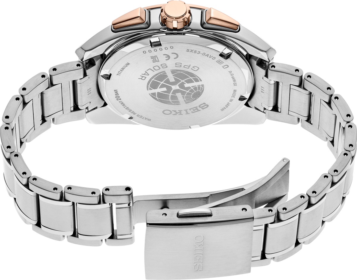 Seiko Astron GPS Solar white dial with rose gold accents SSH104