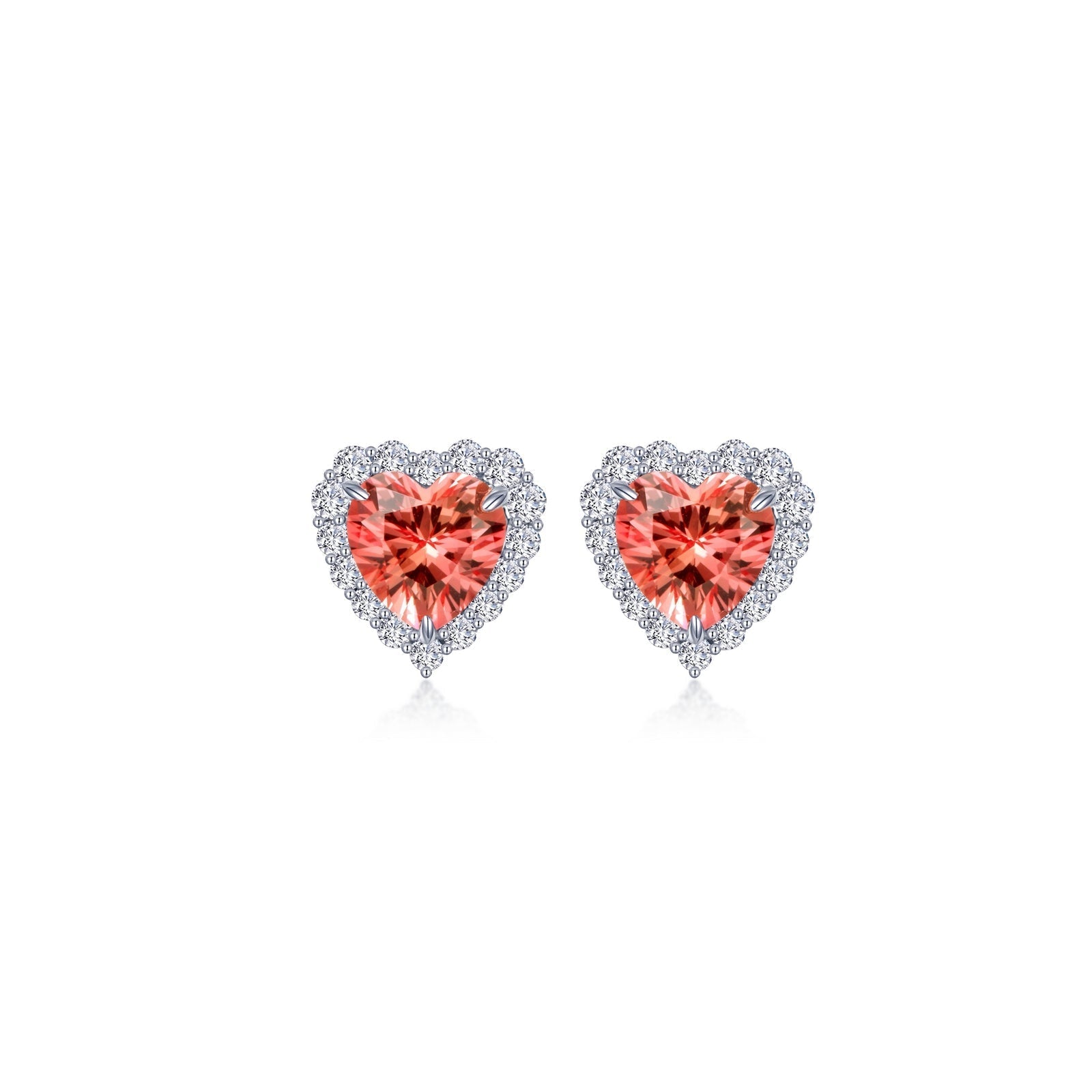 Fancy Lab-Grown Sapphire Halo Heart Earrings