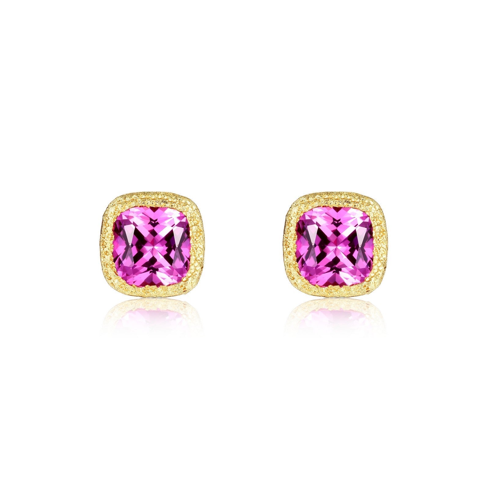 2.48 CTW Purple Fancy Lab-Grown Sapphire Solitaire Stud Earrings