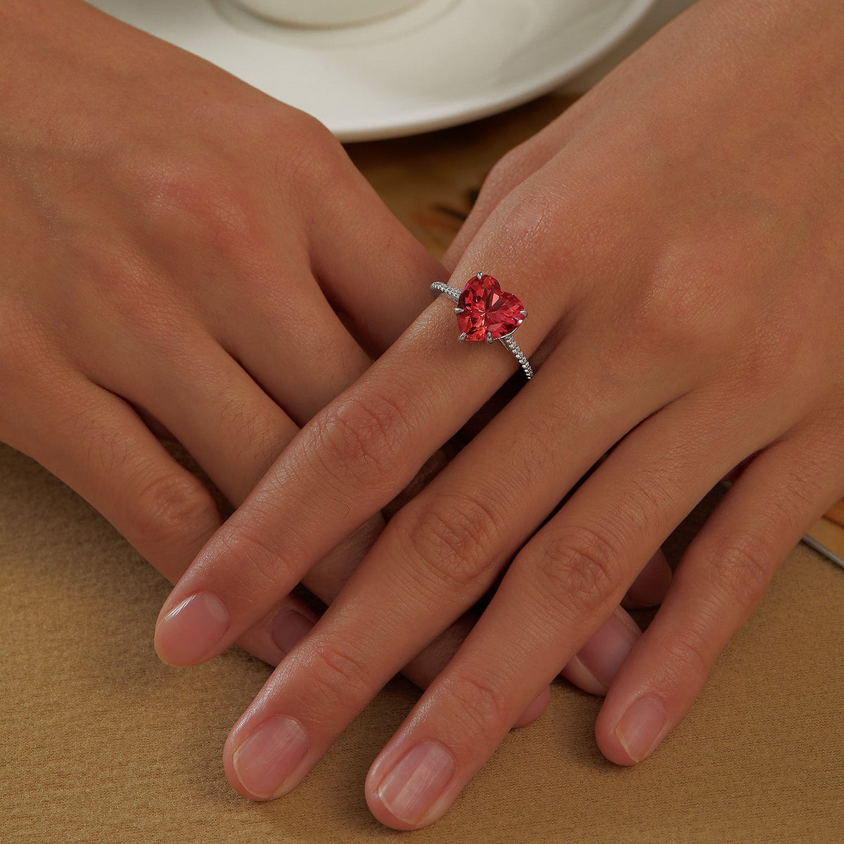 Fancy Lab-Grown Sapphire Solitaire Ring
