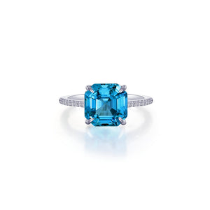 Fancy Lab-Grown Sapphire Solitaire Ring